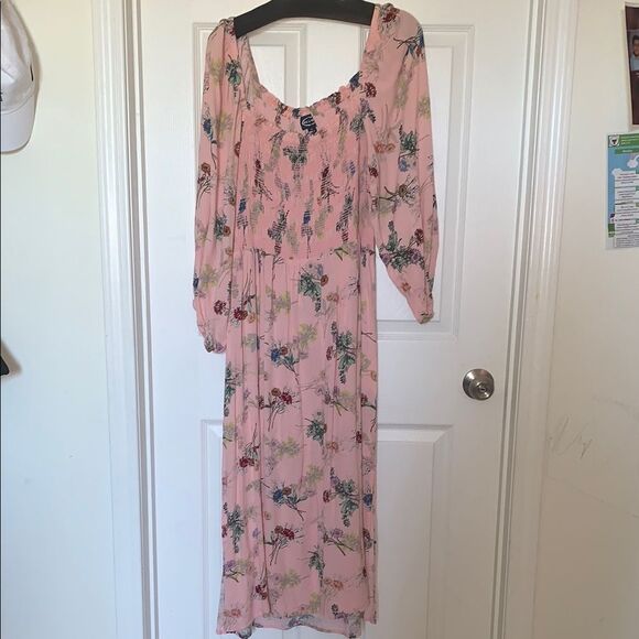 Scoop NYC Floral Long Sleeve Smocked Dress - Pink. P2P 16.5-24”SIZE XL. EUC - Picture 12 of 13